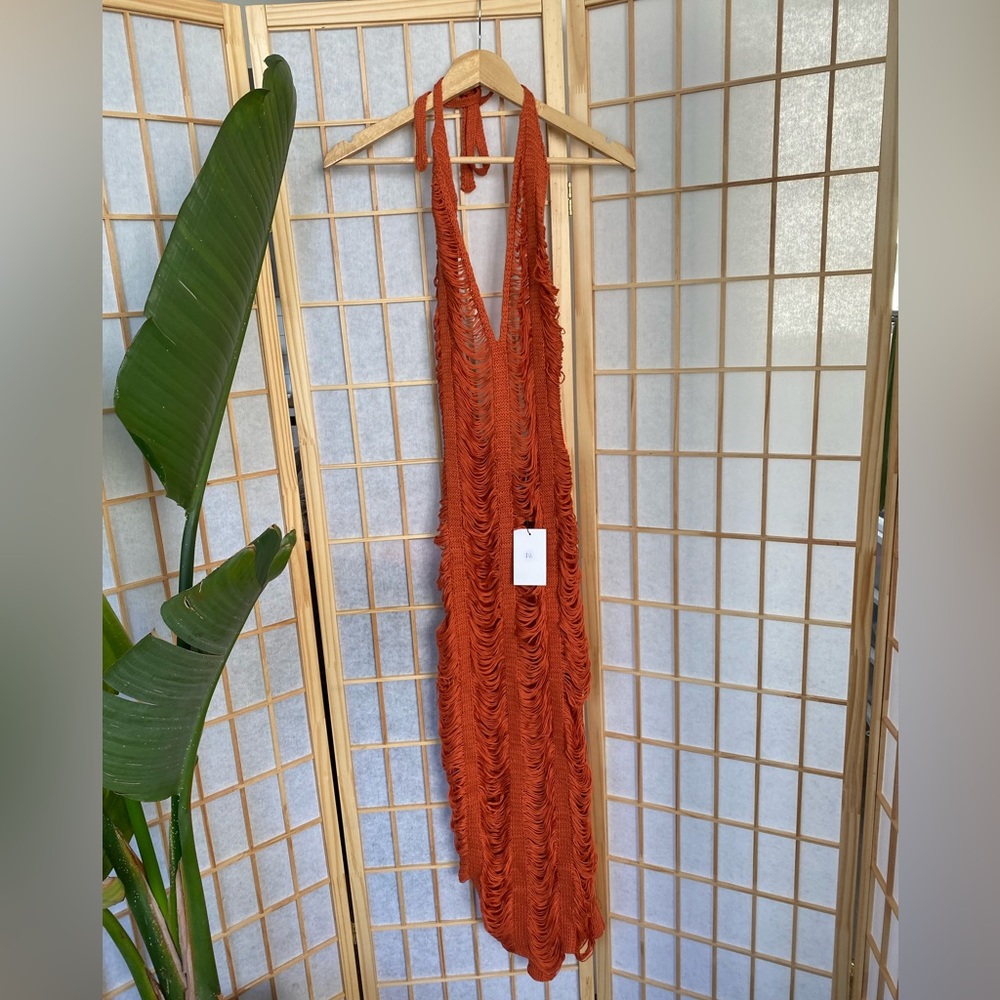 NWT SALTY Orange Swimsuit Coverup Maxi Dress • size medium